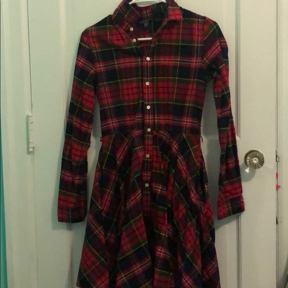 Red and green dress